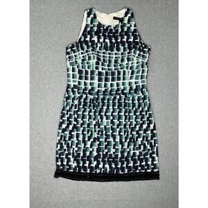 Carmen Marc Valvo Beaded Blue And Green Dress Size 6 New With Tags Mesh NWT